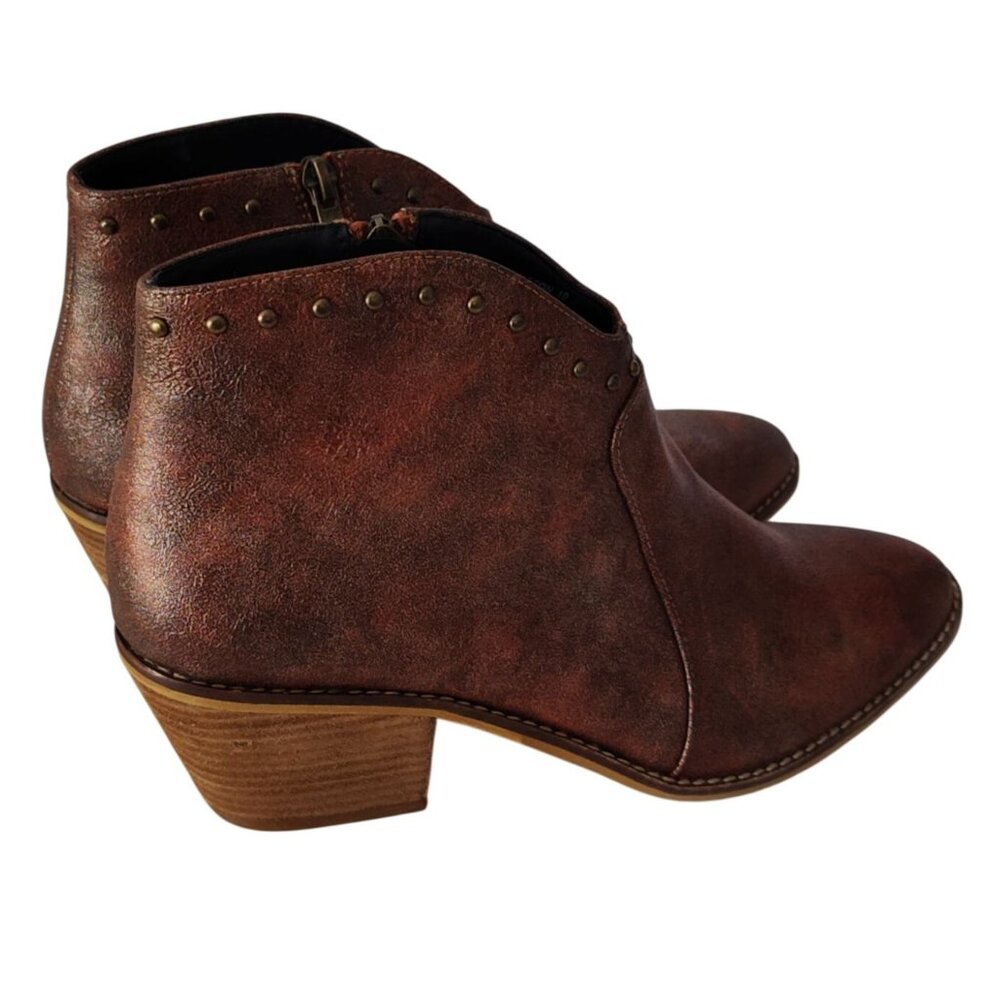 Boutique Corkys Swifton Women Brown Western Ankle Boot Studded Size 10 Block - Picture 3 of 9